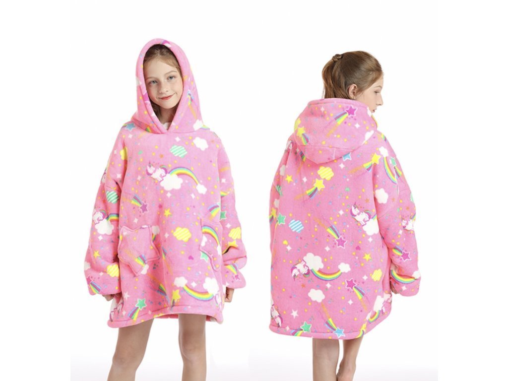 Glow In The Dark Hoodie – Pătură cu Glugă pentru copii, Moale și Călduroasă