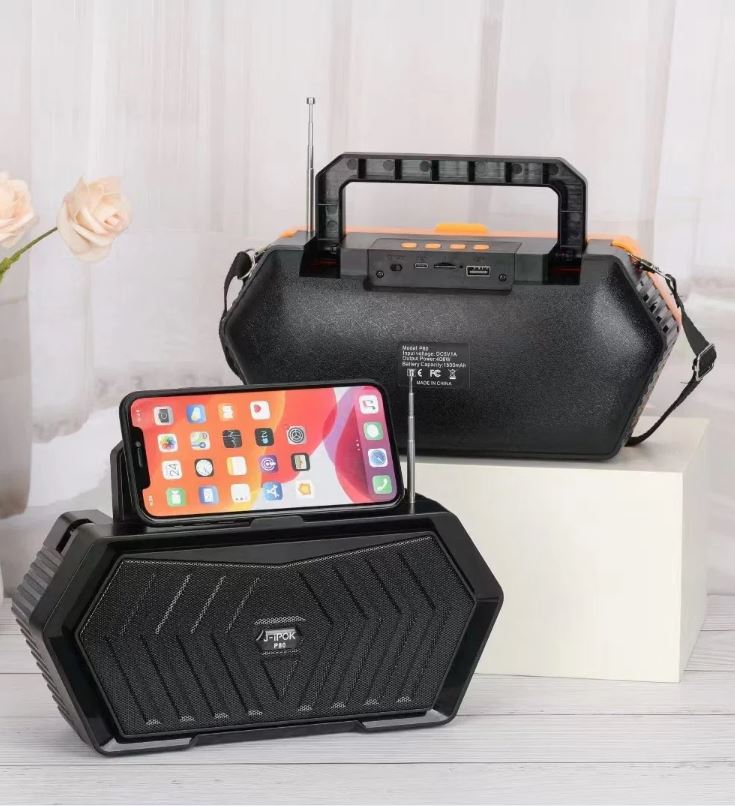 Boxa Portabila J-iPOK P80 8W, Suport Telefon, Functie Speaker, USB, Bluetooth, Radio, TF Card, AUX