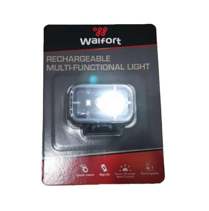 Lumină Reîncărcabilă Multifuncțională Walfort pentru Alergare și Ciclism