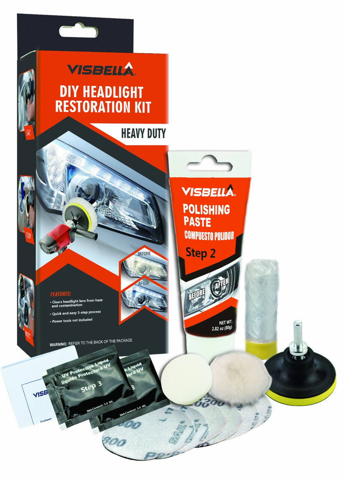Kit de Restaurare a Farurilor cu toate accesorile incluse