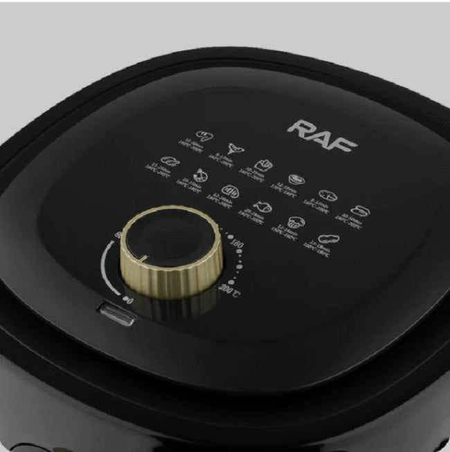 Friteuza cu aer cald. Air Fryer RAF R.5332B II, capacitate 6L, 12 Programe, 2400W, Negru