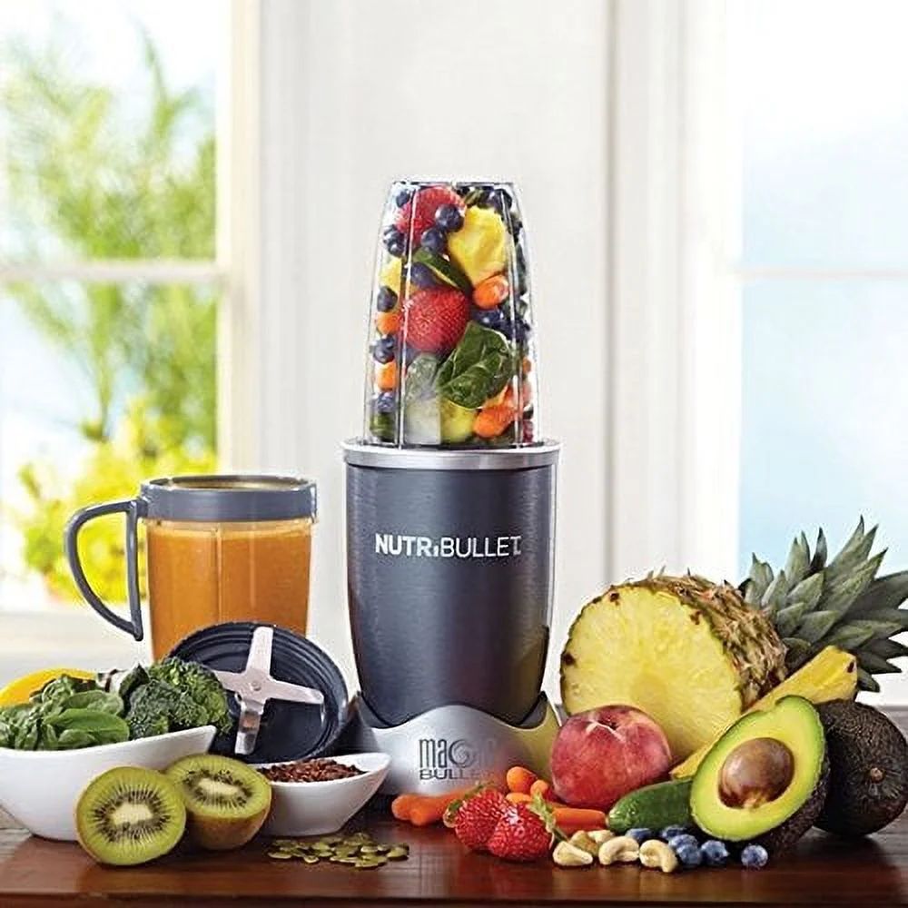 MagicBullet NutriBullet PRO 600W, 12 Accesorii, Argintiu-Gri