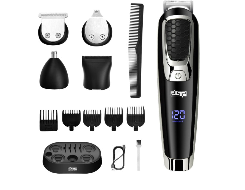 Aparat de Tuns 5in1 DSP PRO, Grooming Kit, Carbon Steel Blade, USB, 120 min, Waterproof IPX6