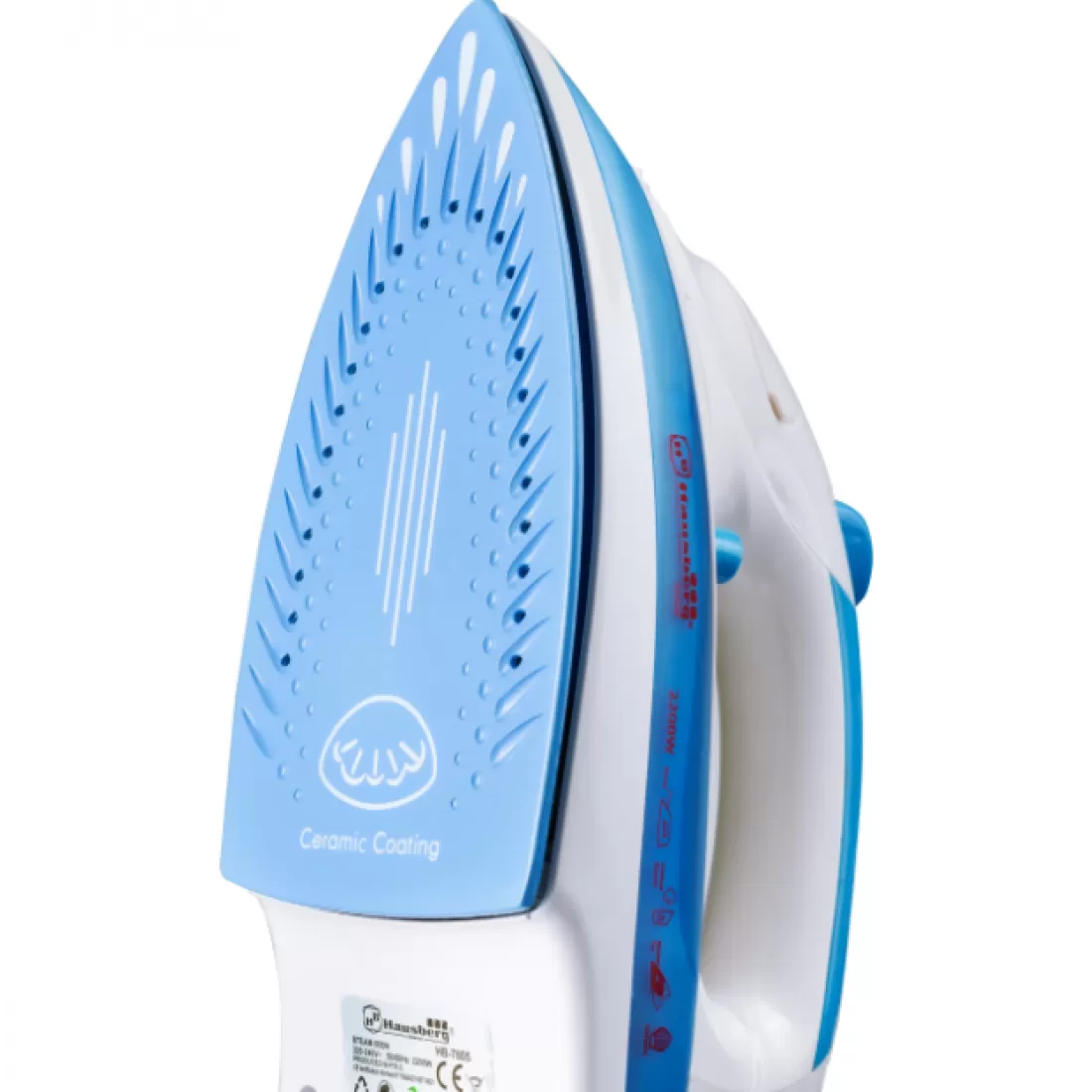 Fier de Calcat HB-7805BL, Talpa Ceramica, Jet Abur 12g/min, Vertical 25g/min, 2300W, Sistem Antipicurare