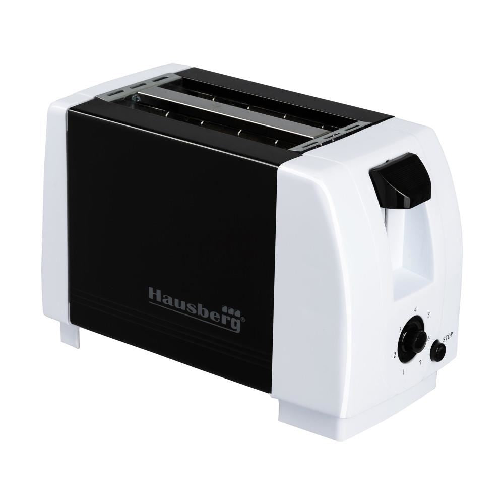 Prăjitor de pâine Hausberg HB-150NG, 750W, 7 setări, 2 felii, oprire automată, anti-alunecare, Negru-Alb
