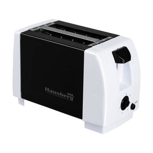 Prăjitor de pâine Hausberg HB-150NG, 750W, 7 setări, 2 felii, oprire automată, anti-alunecare, Negru-Alb