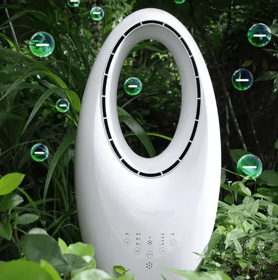 Ventilator si Purificator aer Oscilant fără Palete Tobi, Bladeless, Ultra-silențios, LED, Telecomandă