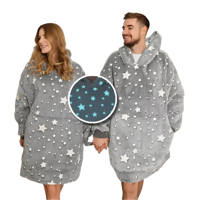 Glow In The Dark Hoodie – Patura cu Gluga pentru Adulti, Moale și Calduroasa