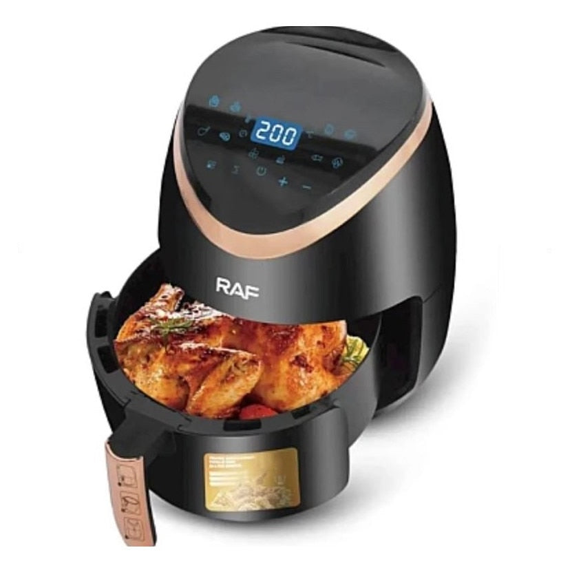 Air Fryer RAF R.5234B II, 6L, 2400W, Friteuză cu Aer Cald, Afișaj Digital Touch, Fără Ulei, Negru