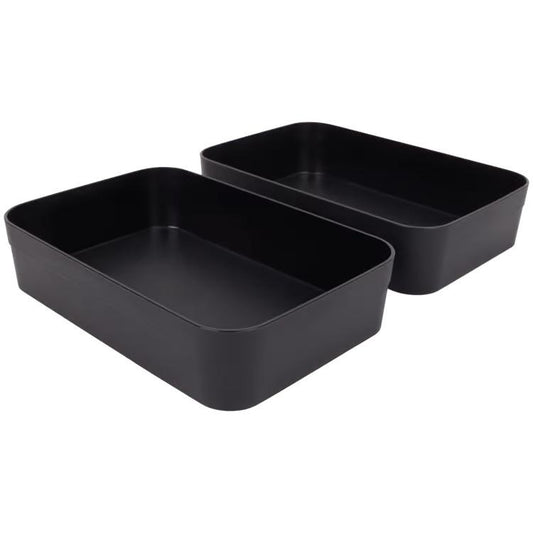 Set 2 Organizatoare Curver Infinity 1.5L - Negru, Baie și Bucătărie