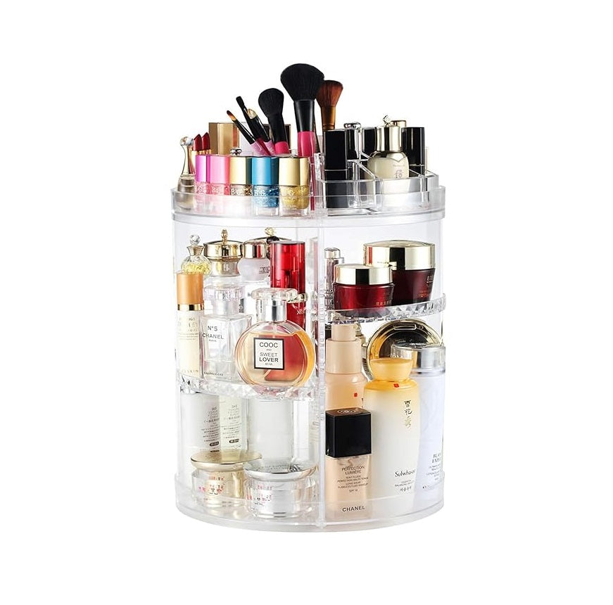 Makeup Organizer Rotativ 360° - Organizator Cosmetică cu 8 Niveluri Reglabile și Capacitate Mare