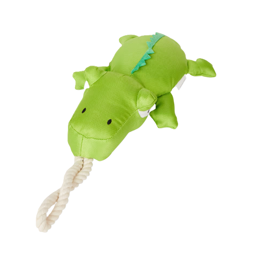 Jucărie pentru Câini Crocodile Rope Toy cu Scârțâit - Durabil și Lavabil