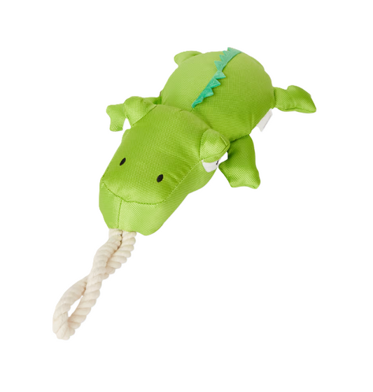 Jucărie pentru Câini Crocodile Rope Toy cu Scârțâit - Durabil și Lavabil