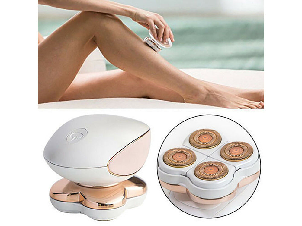 Epilator Reîncărcabil Flawless Legs – Picioare, Bikini și Axile, 4 Capete, LED