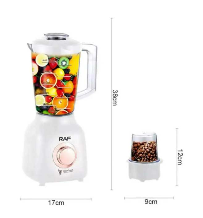 Blender Electric RAF R.2853W cu Râșniță de Cafea - 1500ML, 1000W, Alb