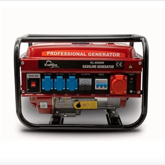 Generator Profesional Kraftline Germany KL-8500W, Benzină, 230/380V, 8500W Output, Voltmetru, 3x220V, 1x380V, 40kg