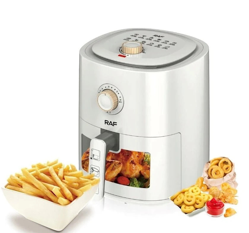 Friteuza Air Fryer RAF R.5332W cu aer cald, fara ulei, capacitate 6L, 12 Programe, 1500W
