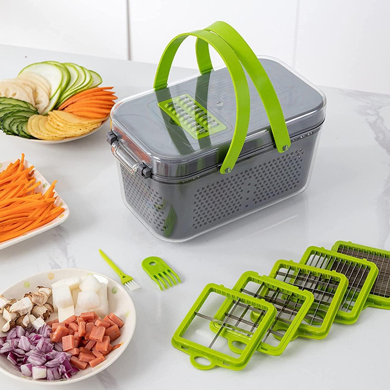 Veggie Slicer Multifuncțional Portabil cu 22 Accesorii