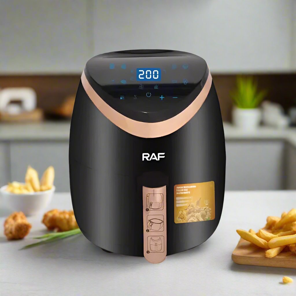 Air Fryer RAF R.5234B II, 6L, 2400W, Friteuză cu Aer Cald, Afișaj Digital Touch, Fără Ulei, Negru