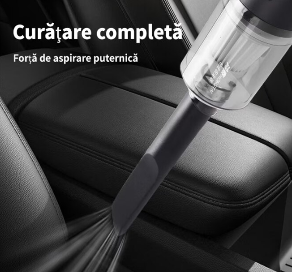 Aspirator 2 în 1 Portabil Auto, 120W, Încărcare USB, Power Suction, Suflantă, Negru