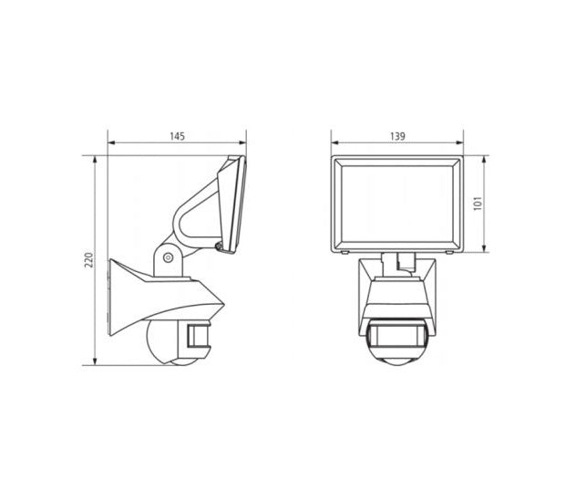 Proiector Theben LUXA 102-150, 150W, Aluminiu, IP55, Senzor Mișcare