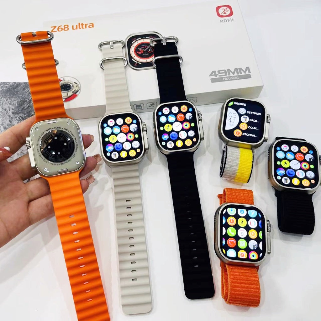 Smartwatch Z68 Ultra Series 8, NFC, 49 mm, Apelare Bluetooth, Încărcare Wireless, Orange