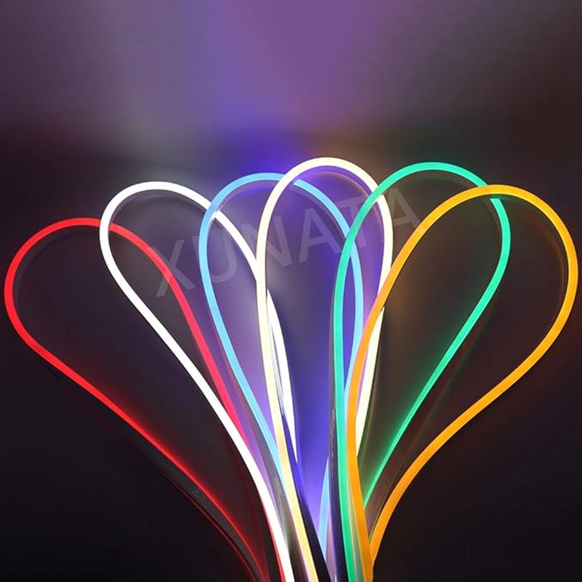 Bandă LED Neon RGB Rope Light, 5m, Rezistentă la Apă, DIY Interior/Exterior