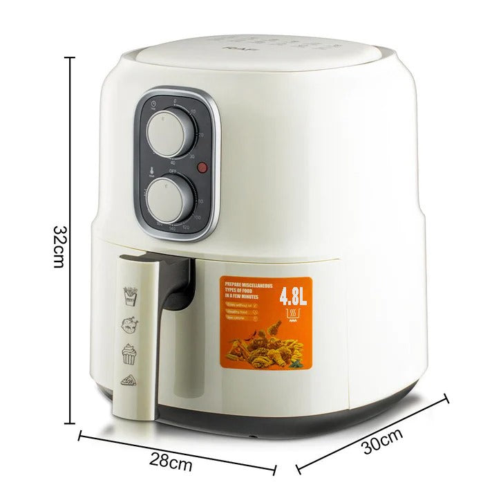 Friteuza Air Fryer RAF R.5361W cu aer cald, fara ulei, Capacitate 4.8L, 1500 W, Circulatie Aer 360°, Alb