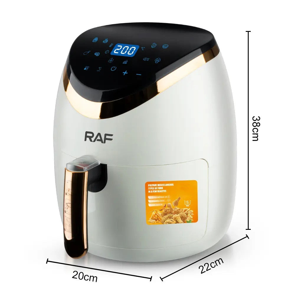 Air Fryer RAF R.5234W, Capacitate 6L, 2400 W, Afisaj digital cu Touch, Alb