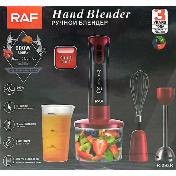 Blender Profesional RAF 4 in 1, Cana 500ml, Tel, Tocator, 600W