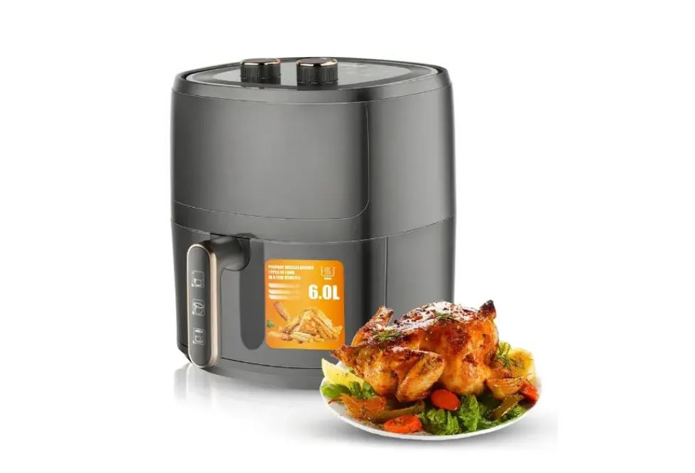 Friteuza cu aer cald, Air Fryer RAF 5325, 6L, 1500W, Gătit fără Ulei, 10 Programe, Negru