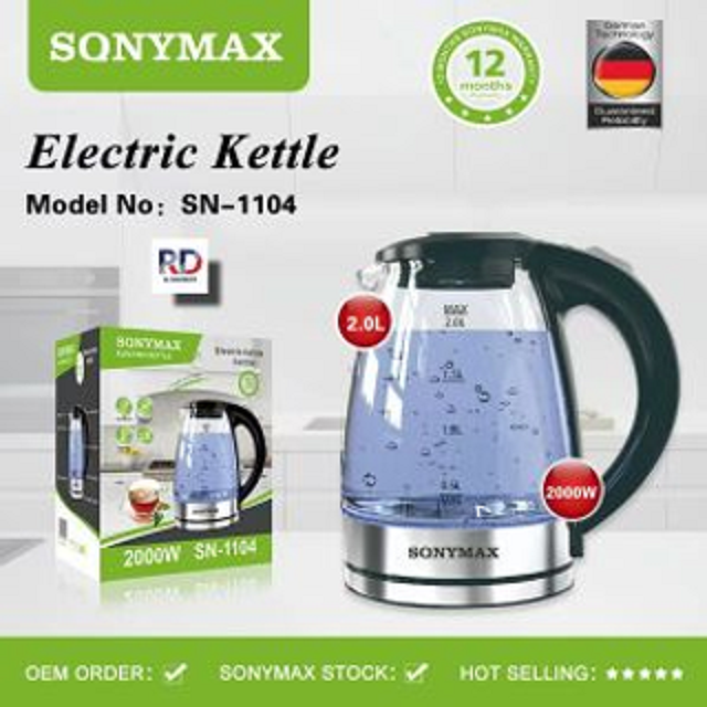 Fierbator de Apa Electric SONYMAX, 2L, 2000W, Oprire automata, Iluminare LED