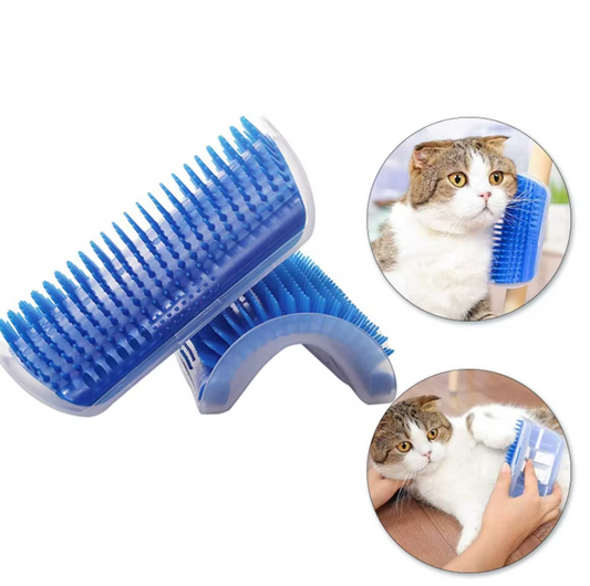 Catnip & Cat Scratcher Combo, Perie Masaj Pisici, Corner Self-Grooming Brush