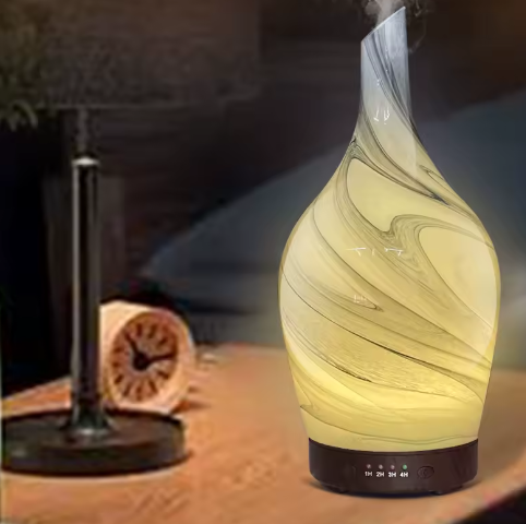 Difuzor Ultrasonic Aromaterapie 3D cu LED Colorat, Umidificator & Lumină Noapte