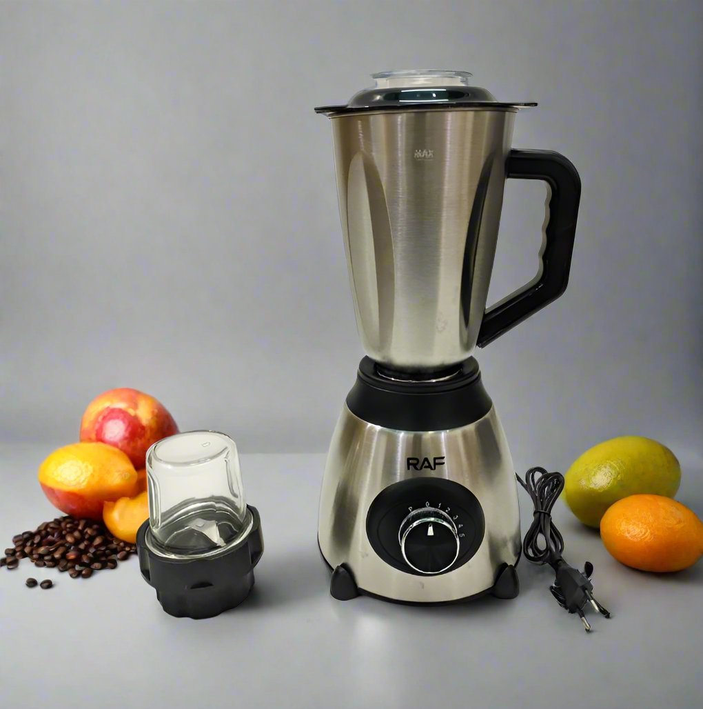 Blender Electric RAF cu Bol din Inox și Râșniță pentru Cafea - 1000W, 1.5L