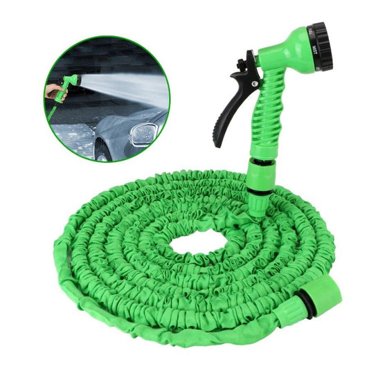 Furtun de Gradina extensibil cu Pistol Multifunctional pentru Udat, Lungime 30m, Verde