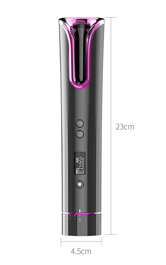 Ondulator Automat Spiko SJ-868, LCD, Portabil, Reîncărcabil USB, Bucle Perfecte, Anti-Frizz