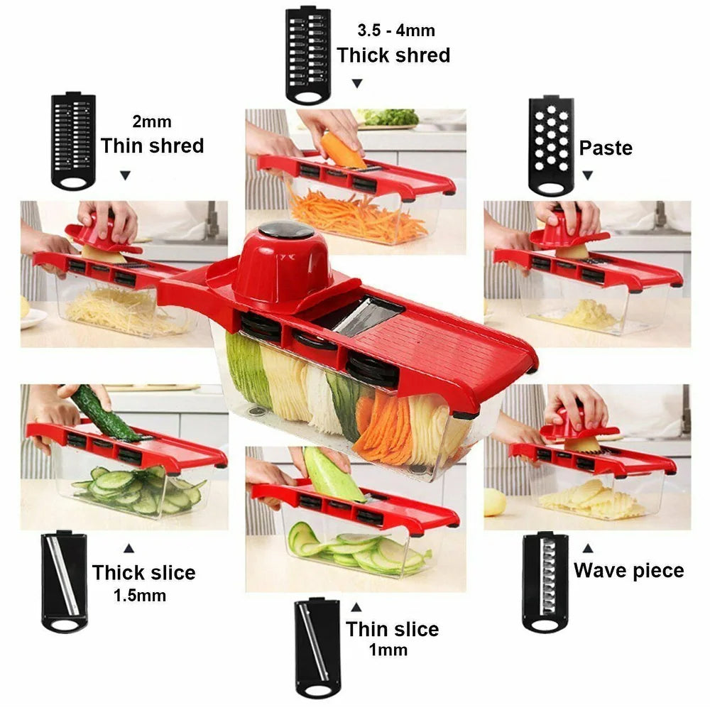 Razatoare Pro Mandoline Slicer 10 in 1 cu 6 lamele interschimbabile