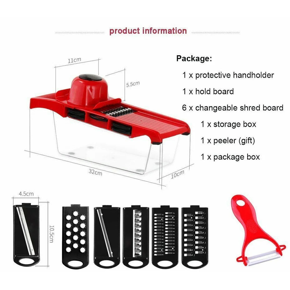 Razatoare Pro Mandoline Slicer 10 in 1 cu 6 lamele interschimbabile