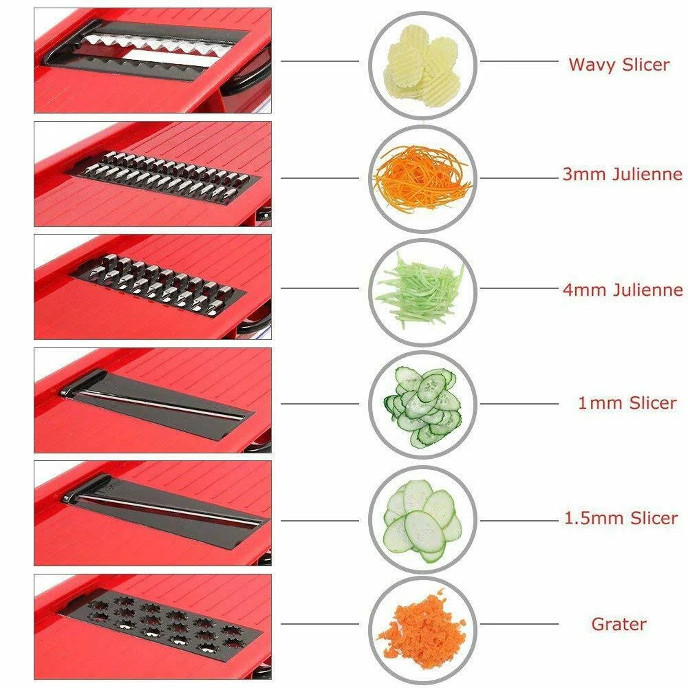 Razatoare Pro Mandoline Slicer 10 in 1 cu 6 lamele interschimbabile