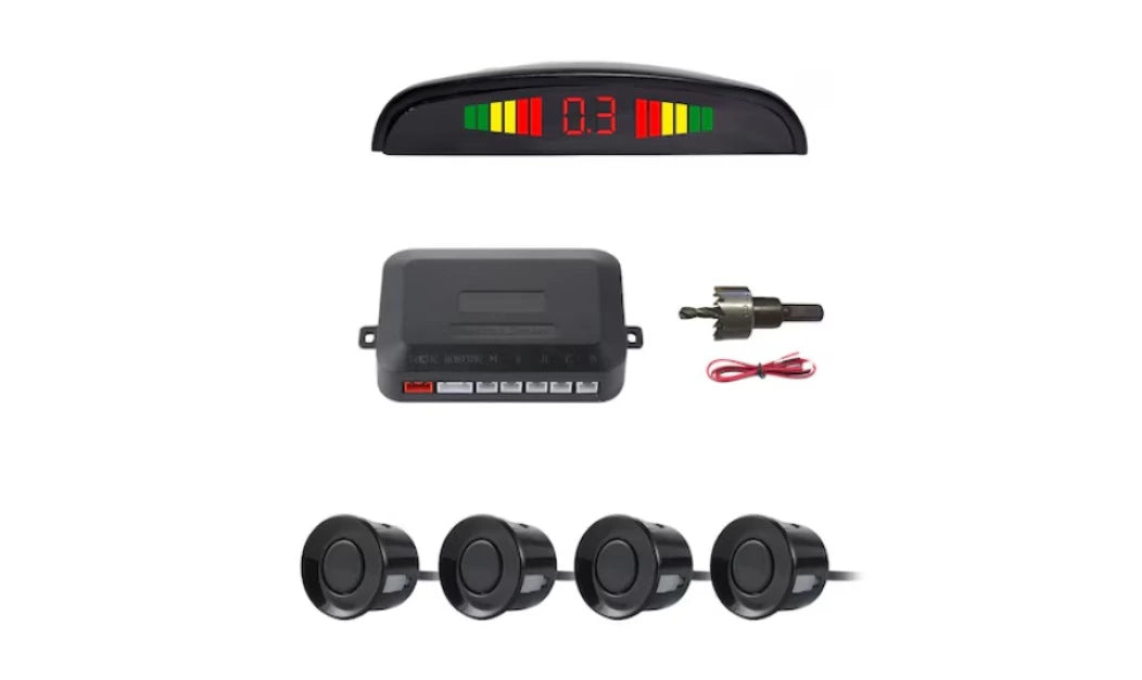 Kit 4 Senzori de Parcare 12V, 22 mm – Parking Assistant cu Afișaj LED și Avertizare Acustică